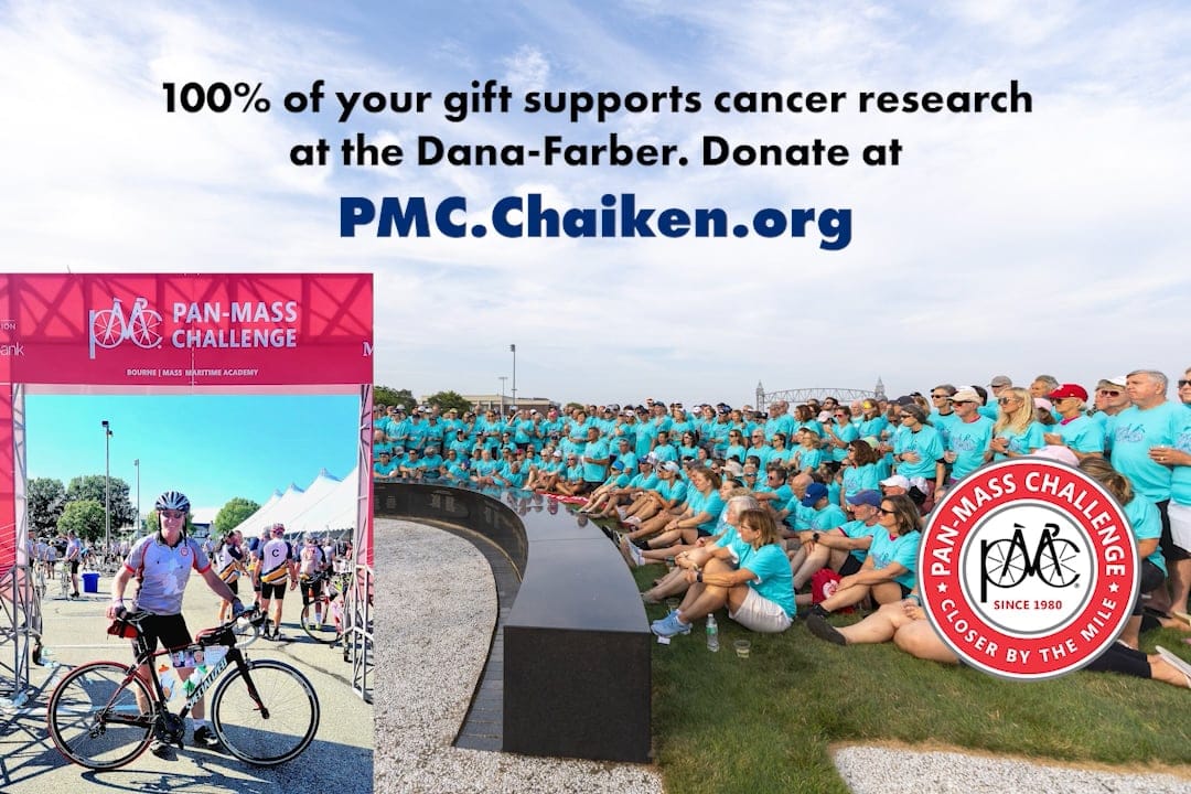 Pan Mass Challengeappeal with photo of living proof riders.