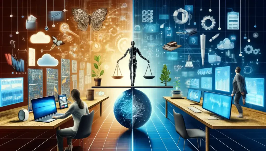 A balance showing innovation and efficiency