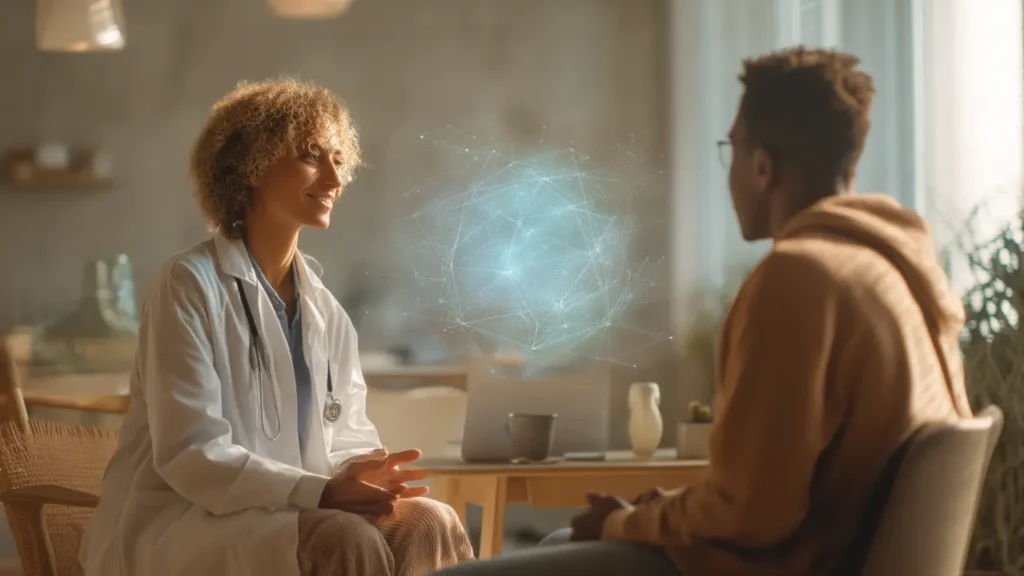 A patient consulting their doctor