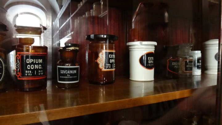 medicines in antique containers