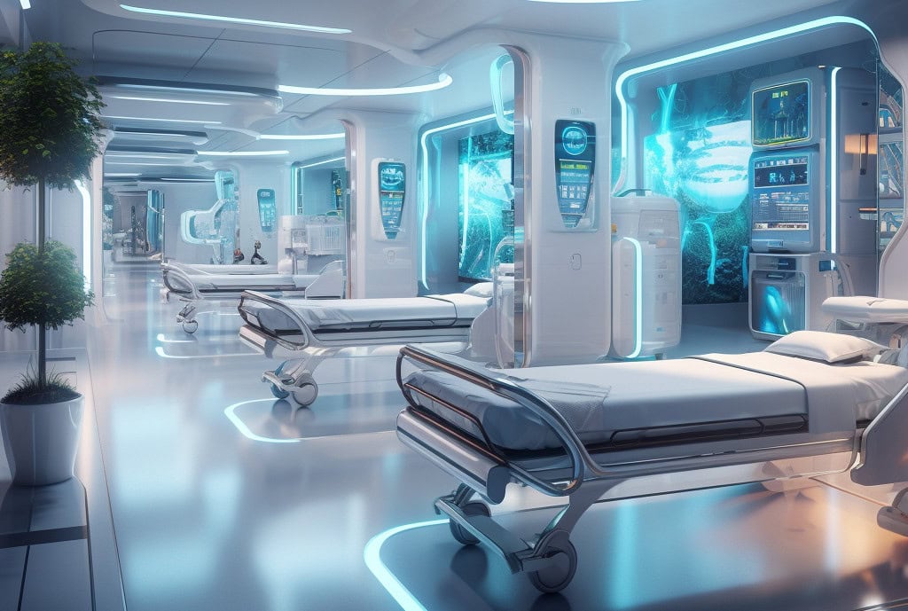 futuristic image of medical ward
