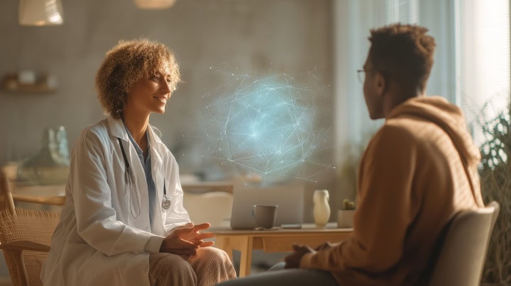 A patient consulting their doctor